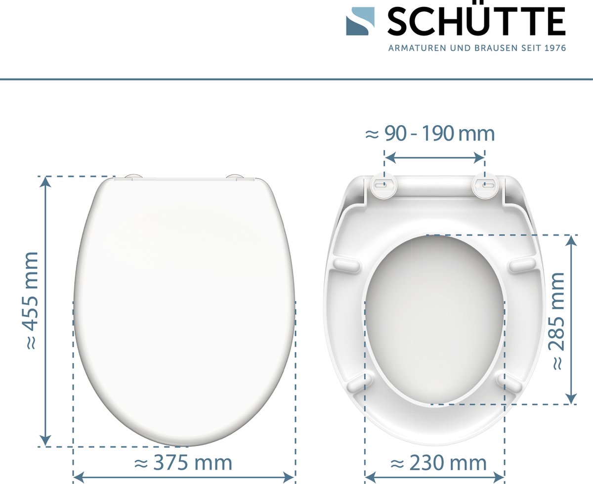 Schutte Miles toiletzitting duroplast met softclose en quick release wit glans