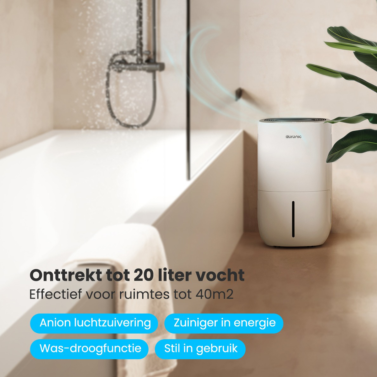 Auronic Pro Plus Series 20 liter luchtontvochtiger - White