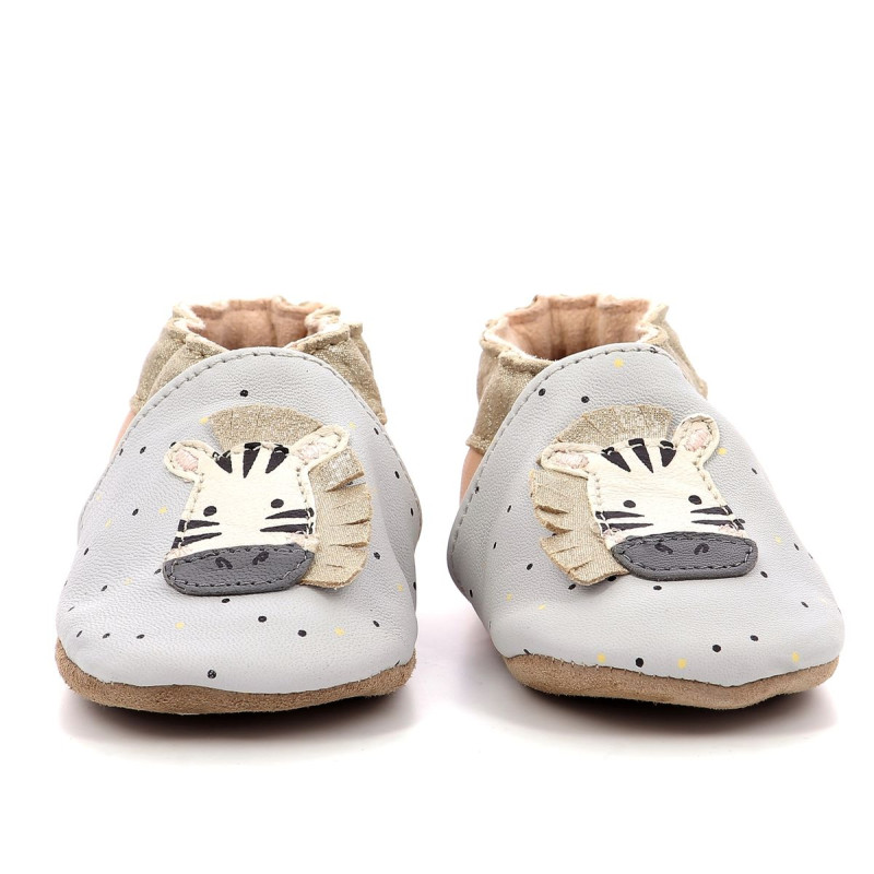 Robeez Robeez Chaussons Cute Zebra Gris Rose