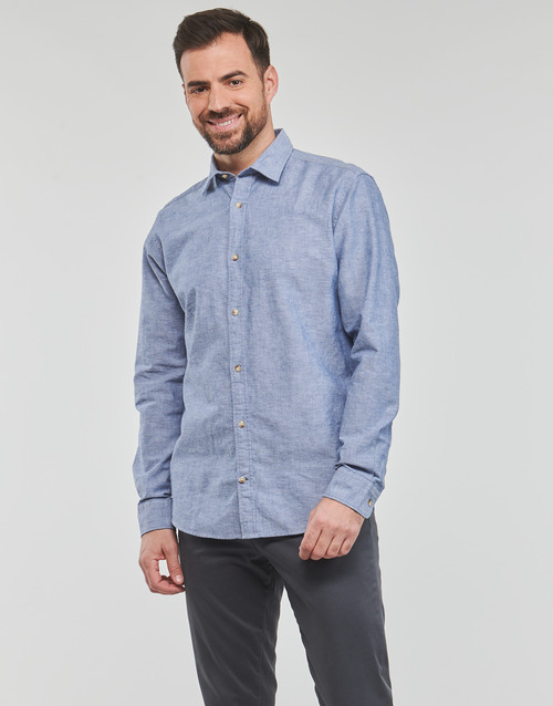 Jack & Jones - JJESUMMER SHIRT L/S - Bleu