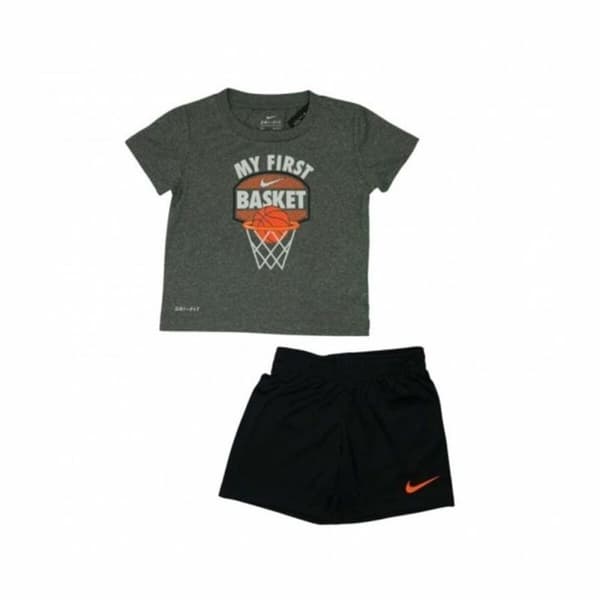 Sportsantrekk for barn Nike My First Basket Svart Grå 2 Deler - 7 År