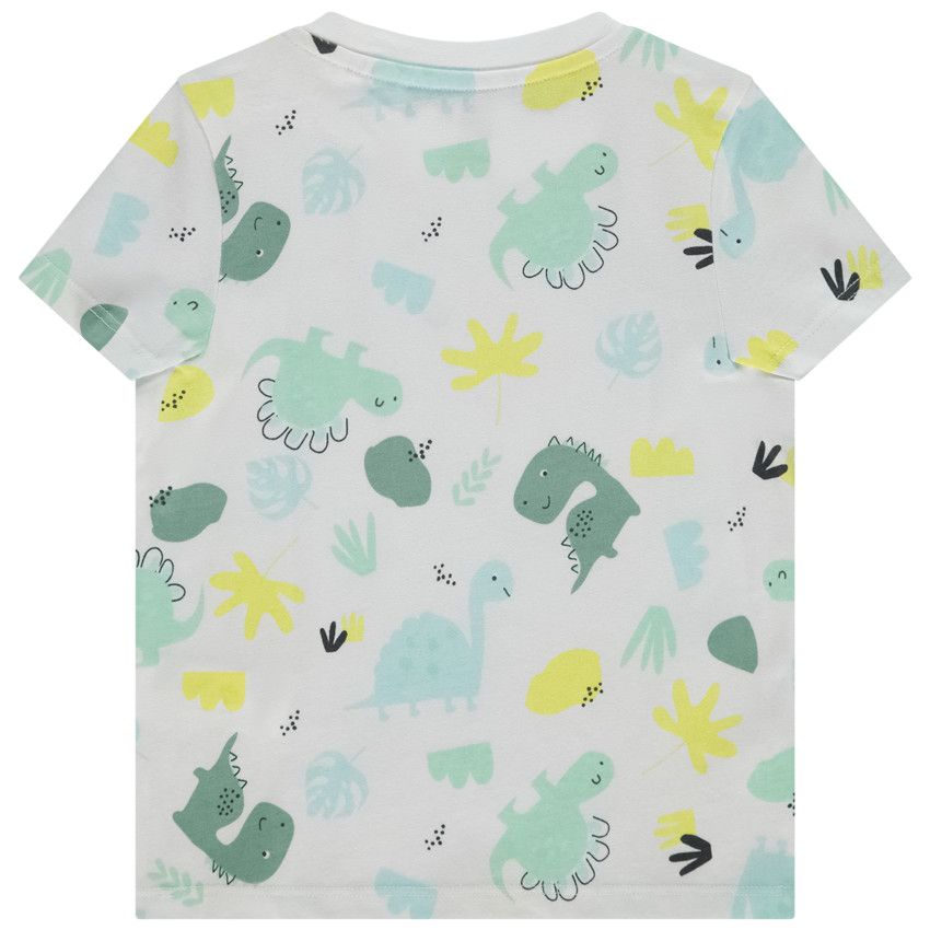 T-shirt manches courtes imprimées dinosaures pour bébé garçon - Blanc