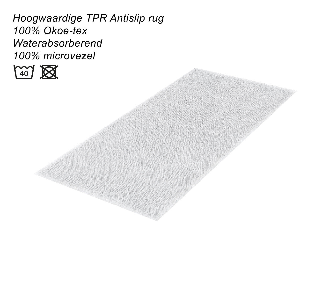 Dutch House Badmat Gaeta - white 50x80cm