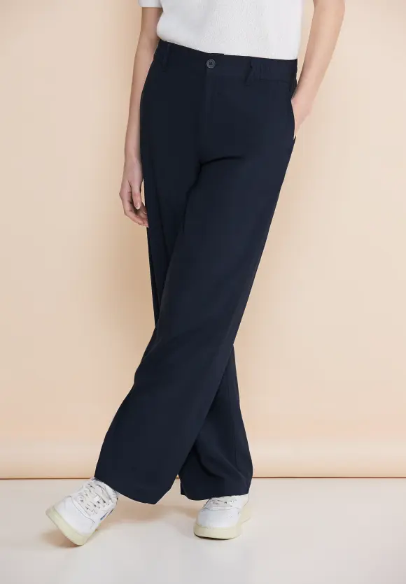 Loose Fit Viskosehose - deep blue