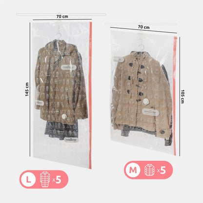 Lot de 2 sacs de rangement sous vide à suspendre Espace Taille M   L