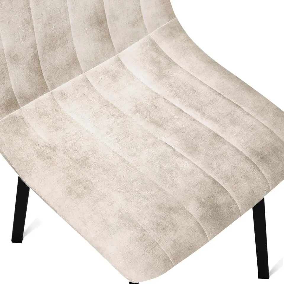 2x Eetkamerstoel Minsk Fluweel Beige