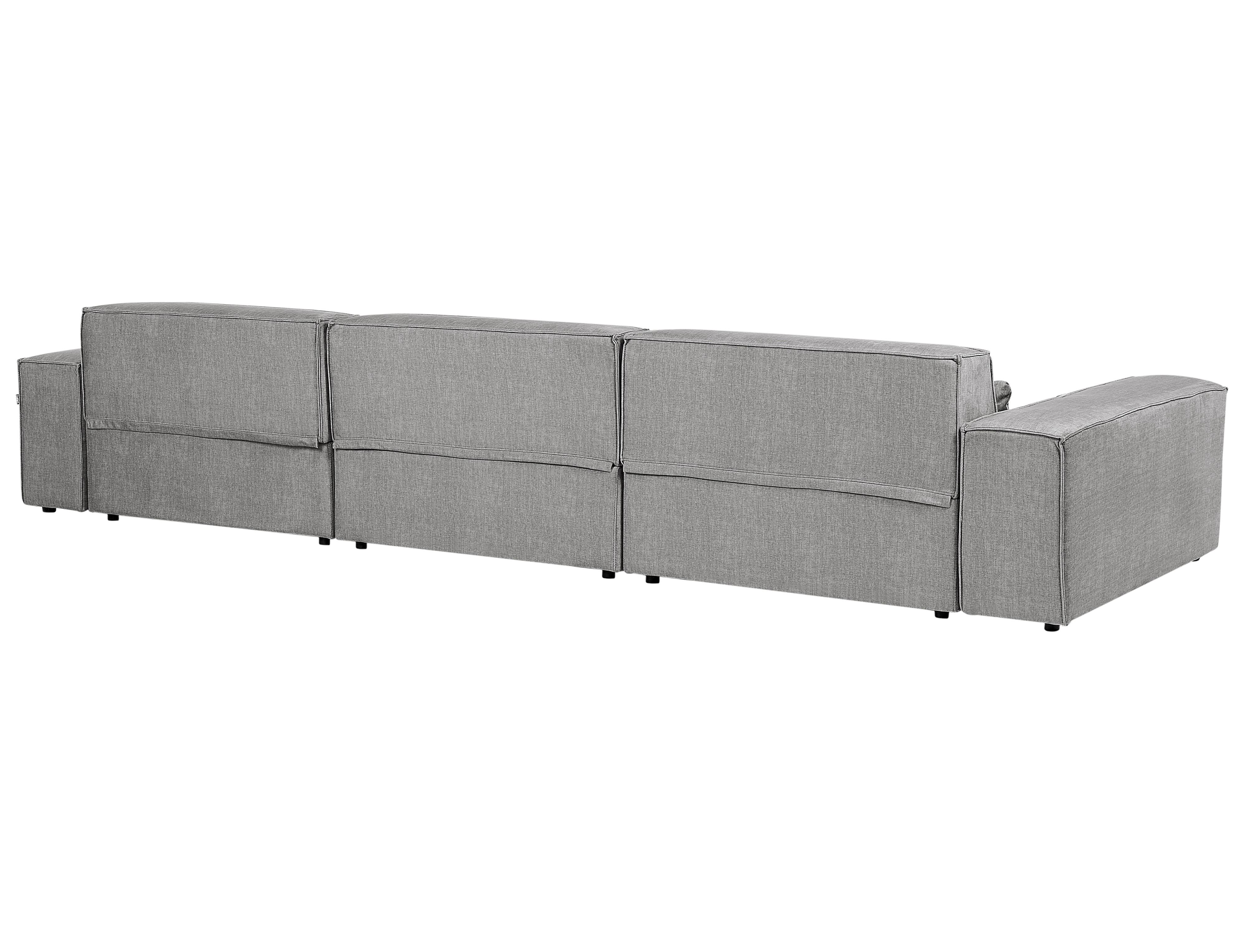 Modulaire bank 3-zits HELLNAR Stof Grijs met ottomaan