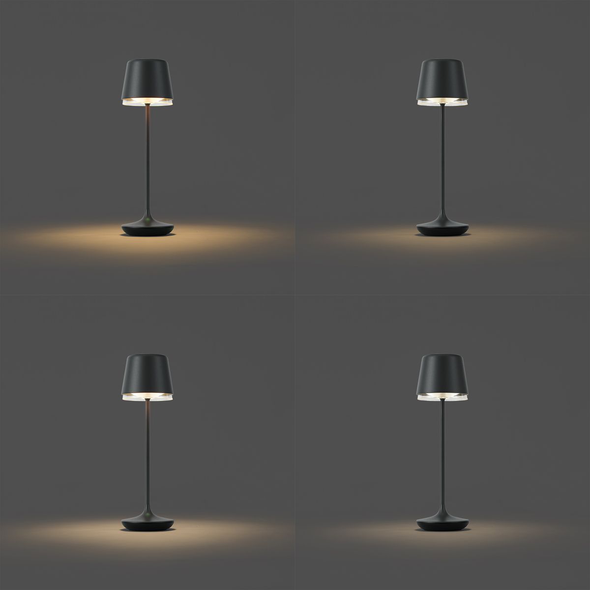 Tafellamp zwart incl. LED IP65 oplaadbaar met laadstation - Treble