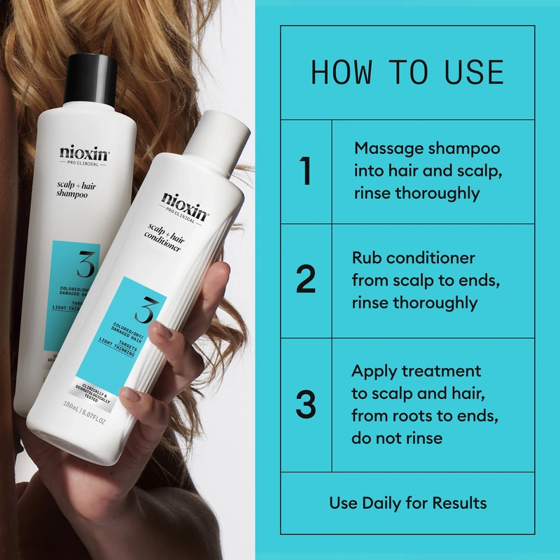 Nioxin System 3 Trial Kit 350 ml - Colored/Dry/Damaged Hair