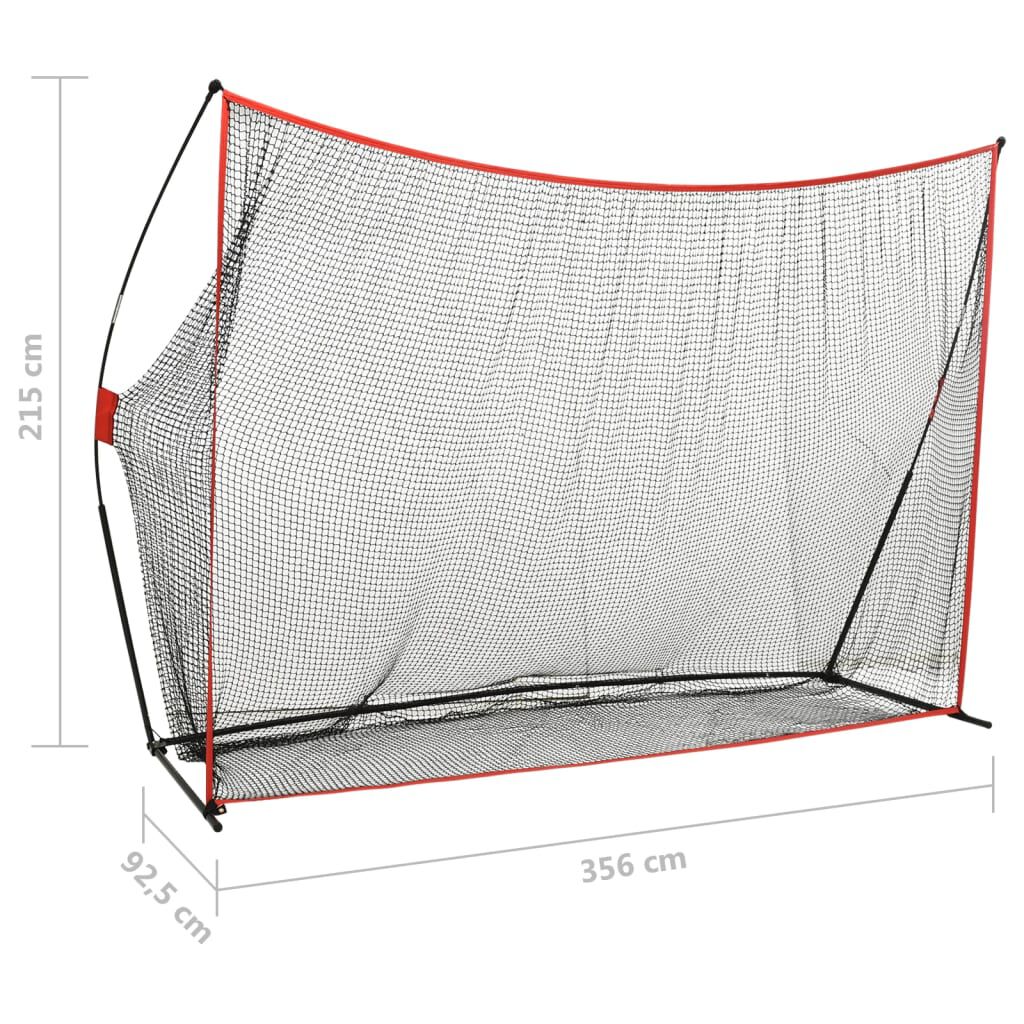 vidaXL Golf oefennet 356x92,5x215 cm metaal