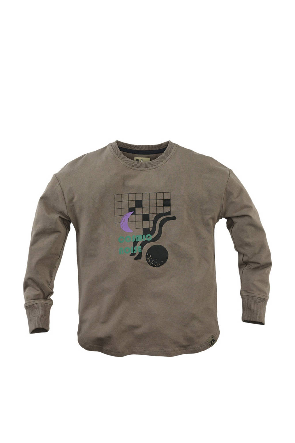 Z8 longsleeve Clay met printopdruk taupe
