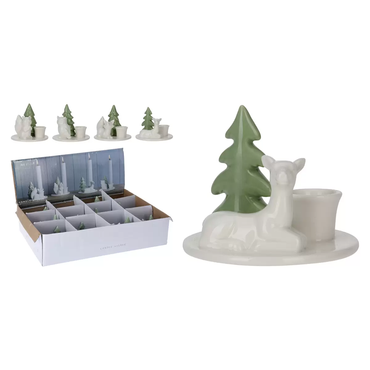 Kerzenständer XMAS hellgrün,weiss