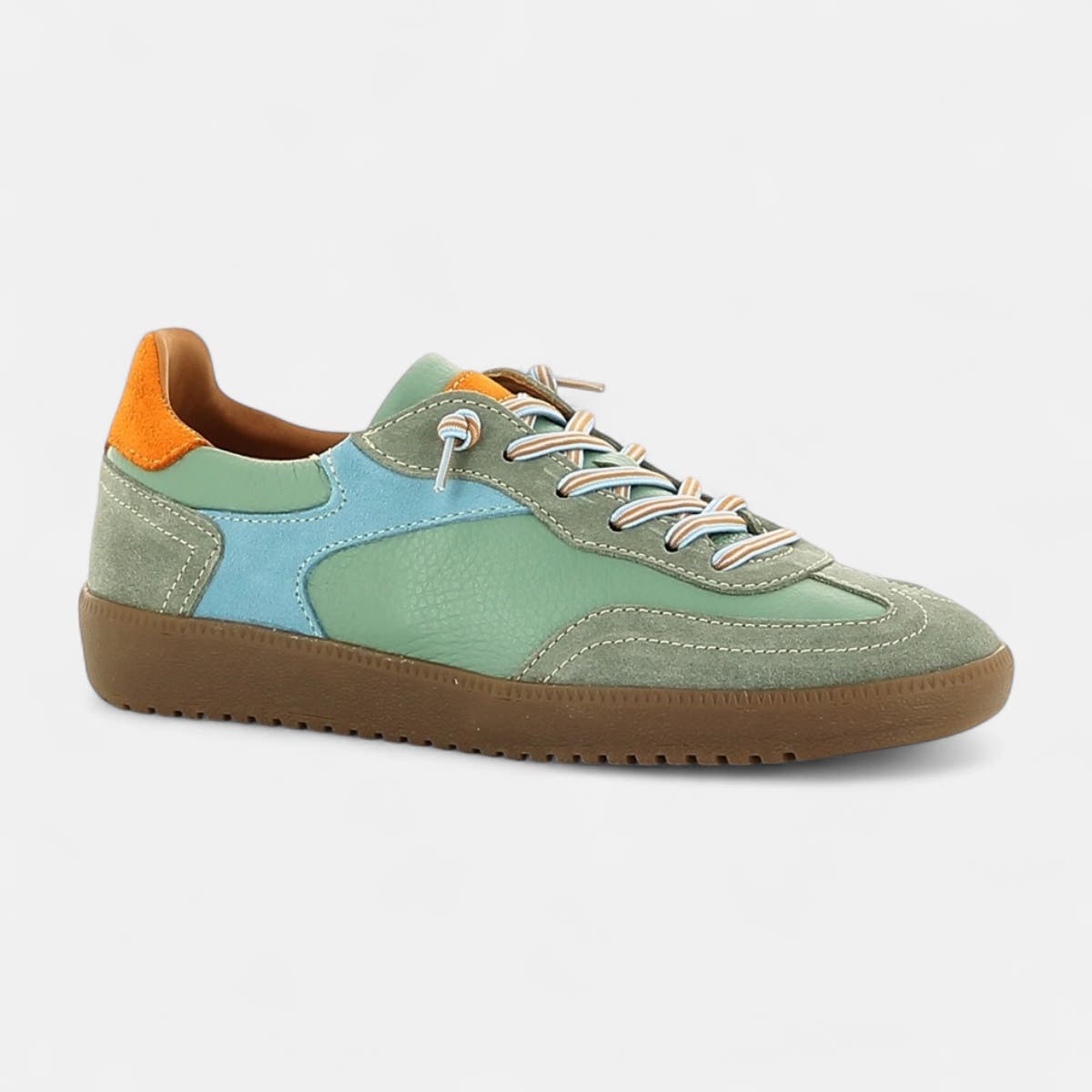 Baskets basses Femme en cuir vert