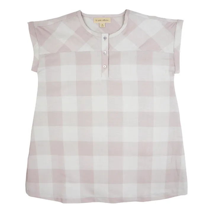 La Petite Collection Robe Lin Carreaux | Rose pâle