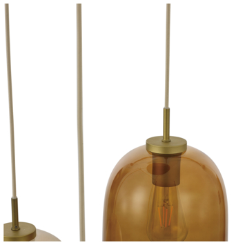 KARWEI hanglamp Flore beige 3-lichts Ø46cm