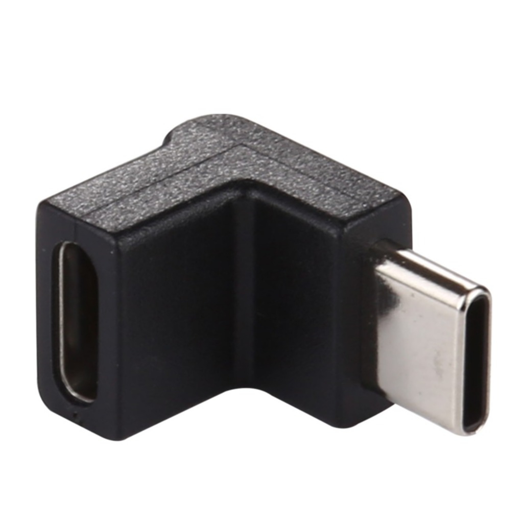 USB C auf USB C Ladeadapter 90 Grad-Winkel für Handy / MacBook Pro / Laptop 10GBit/s - Schwarz