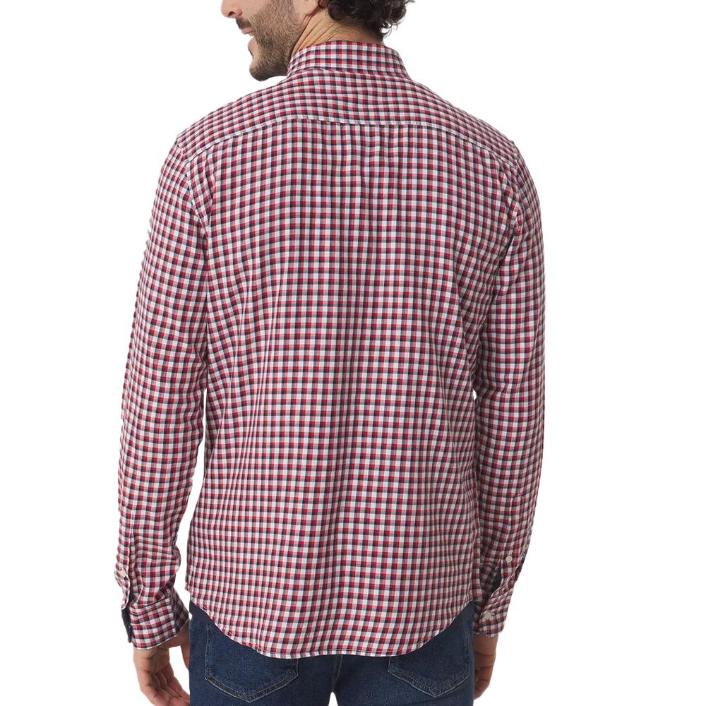 TBS Chemise Blanche/Rouge Homme TBS Baltique