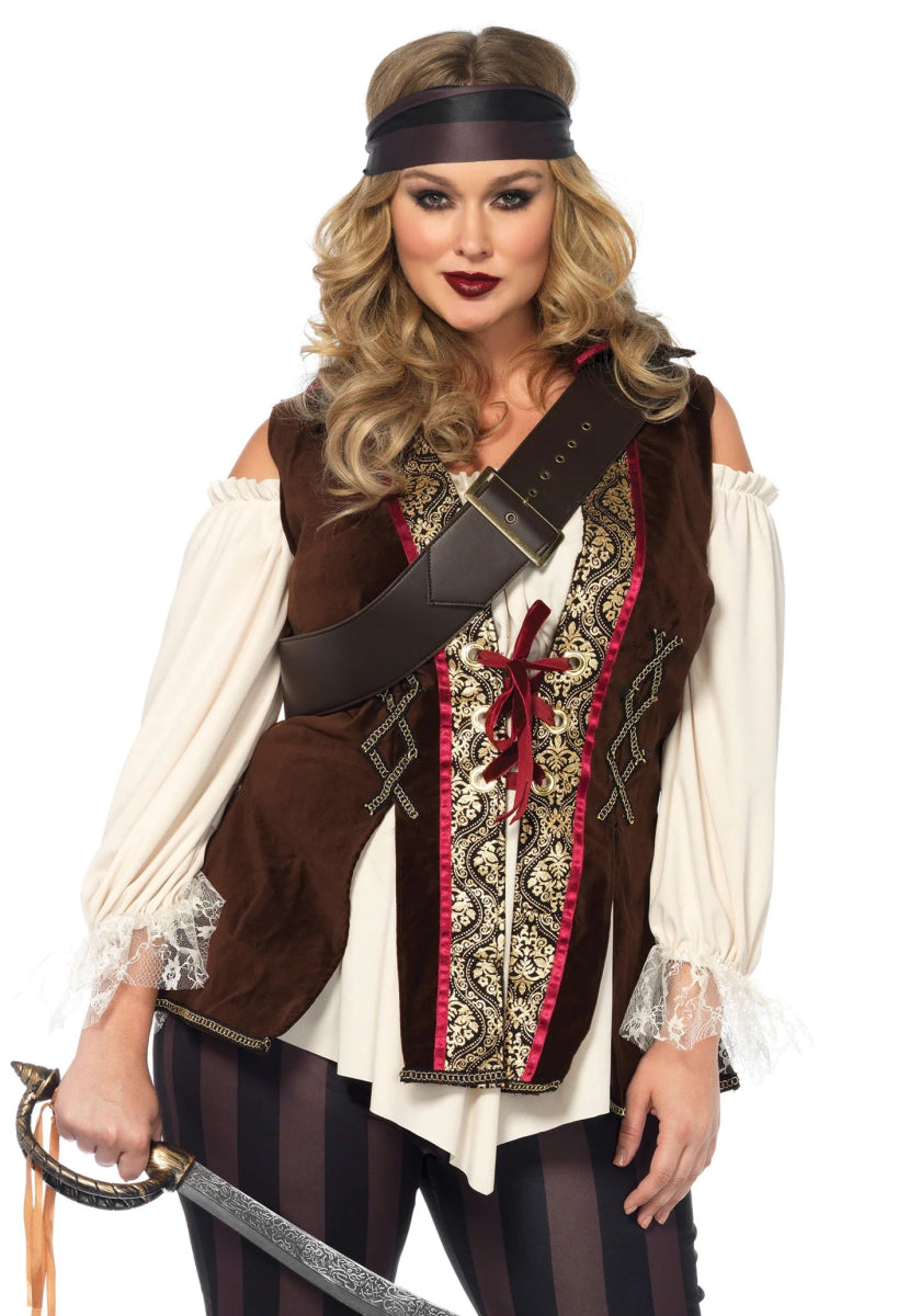 Kapitein Kostuum Dames Plus Size Leg Avenue