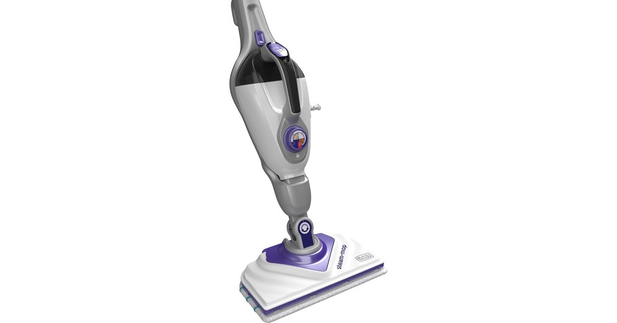 BLACK+DECKERBHSM1615DSM 1600W Steam-mop met SteaMitt, deltavoet en 17 accessoires stoomreiniger  (Wit/donkerpaars)