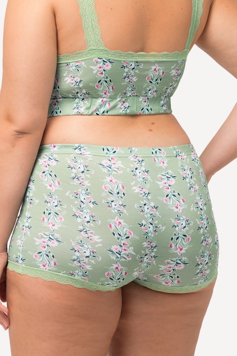 Pantys, 3er-Pack, Spitzensaum, gemustert/einfarbig