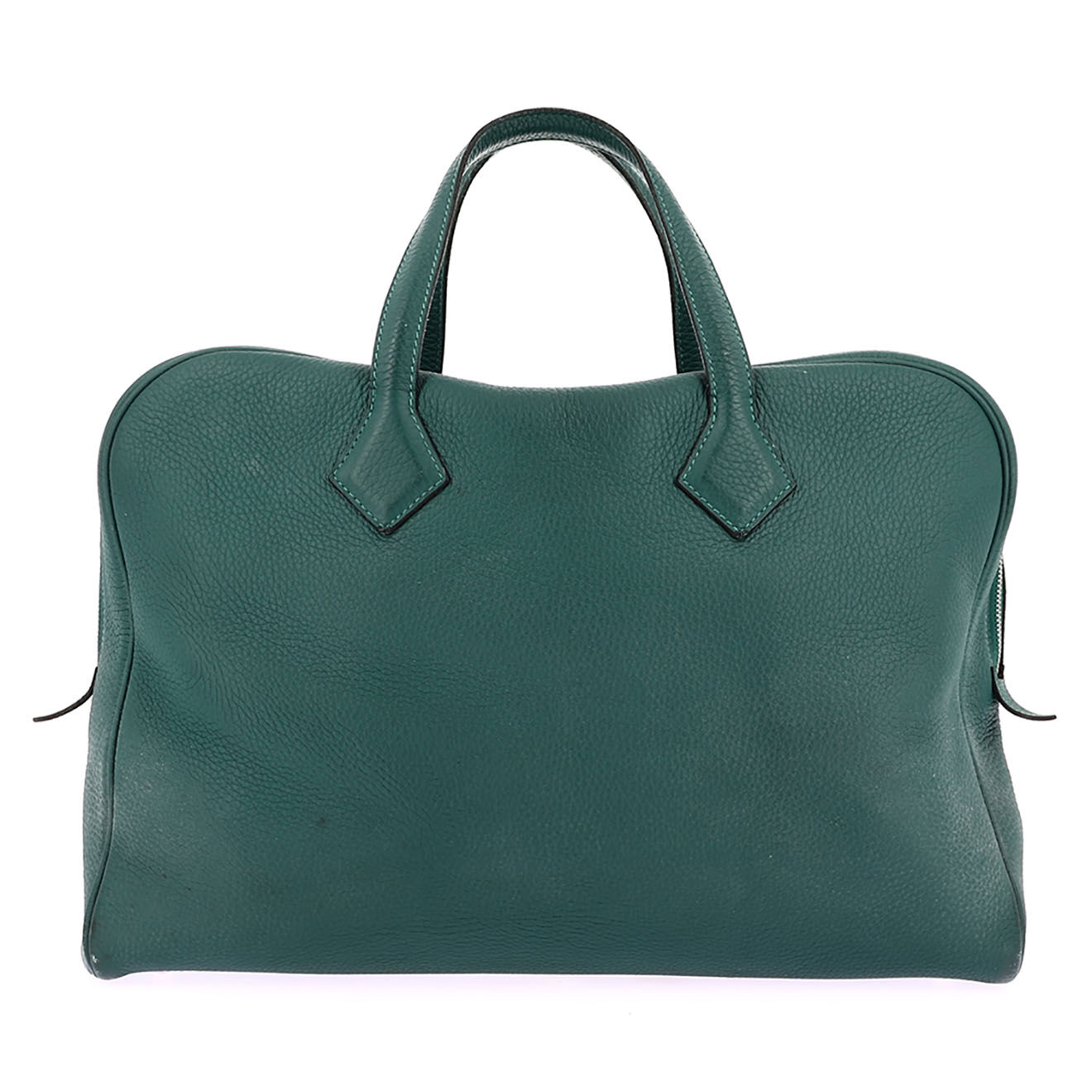 Hermès Sac à main en Cuir Victoria 40 Clémence vert - Très bon état - L.40 cm