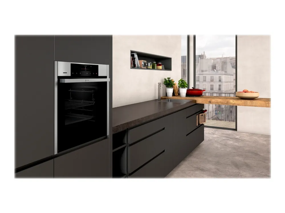 Neff N 90 B46FT62H0 - Ovn - med dampfunktion - til indbygning - Wi-Fi - niche - bredde: 56 cm - dybde: 55 cm - højde: 58.5 cm - med selv-rengøring - Klasse A  - rustfrit stål