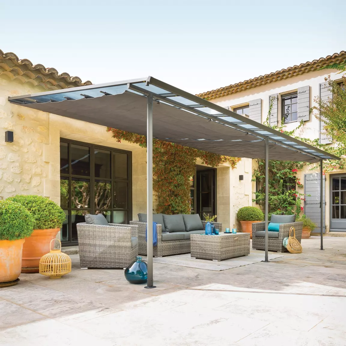 Toile de pergola (3,5 x 6 m) Belize Gris ardoise