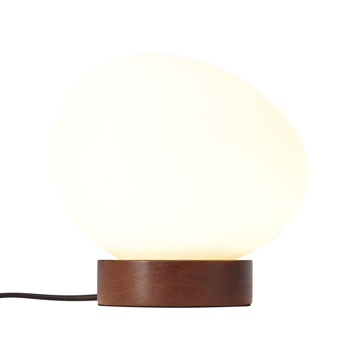 Japandi tafellamp hout met opaal glas - Sally