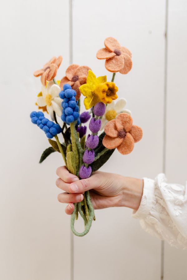 Blauw druifje, vilt, 22 cm
