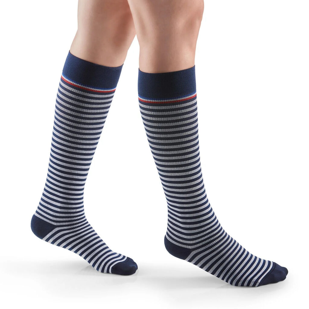 Zubehör - Socken Kompressionssocken Damen blau-weiss