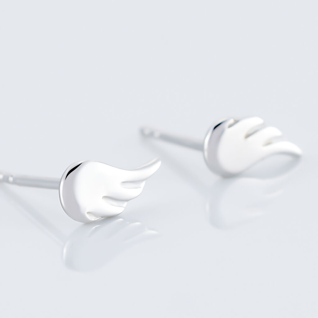 Boucles D'oreilles Puces Kayli Argent Blanc