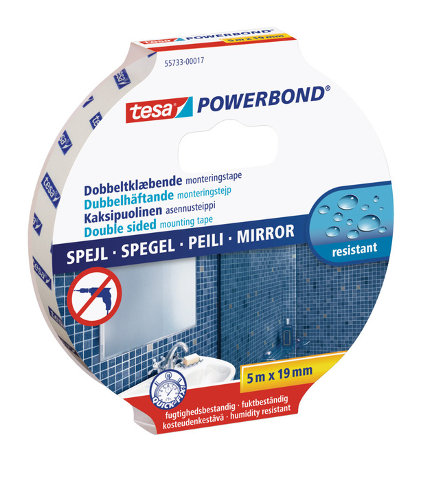 tesa® Powerbond Spejl monteringstape 19 mm x 5 meter
