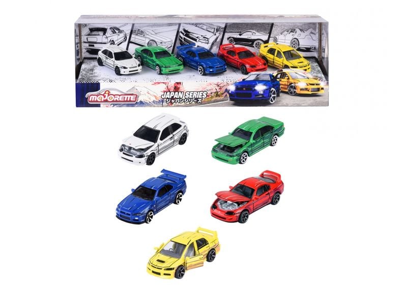 Majorette Auto Japan Series 5 Pieces Giftpack Set mit 5 japanischen Auto-Klassikern