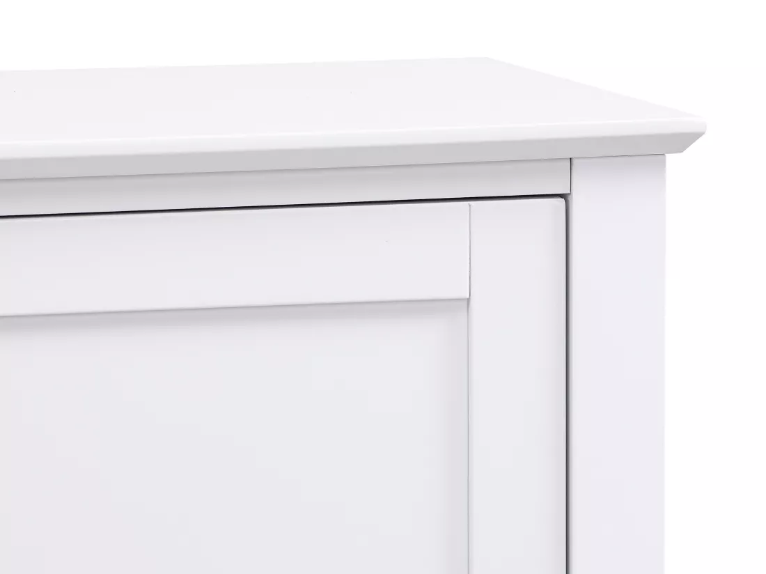 Meuble TV avec 2 portes, 1 tiroir et 1 niche en MDF - Blanc - NARIVA