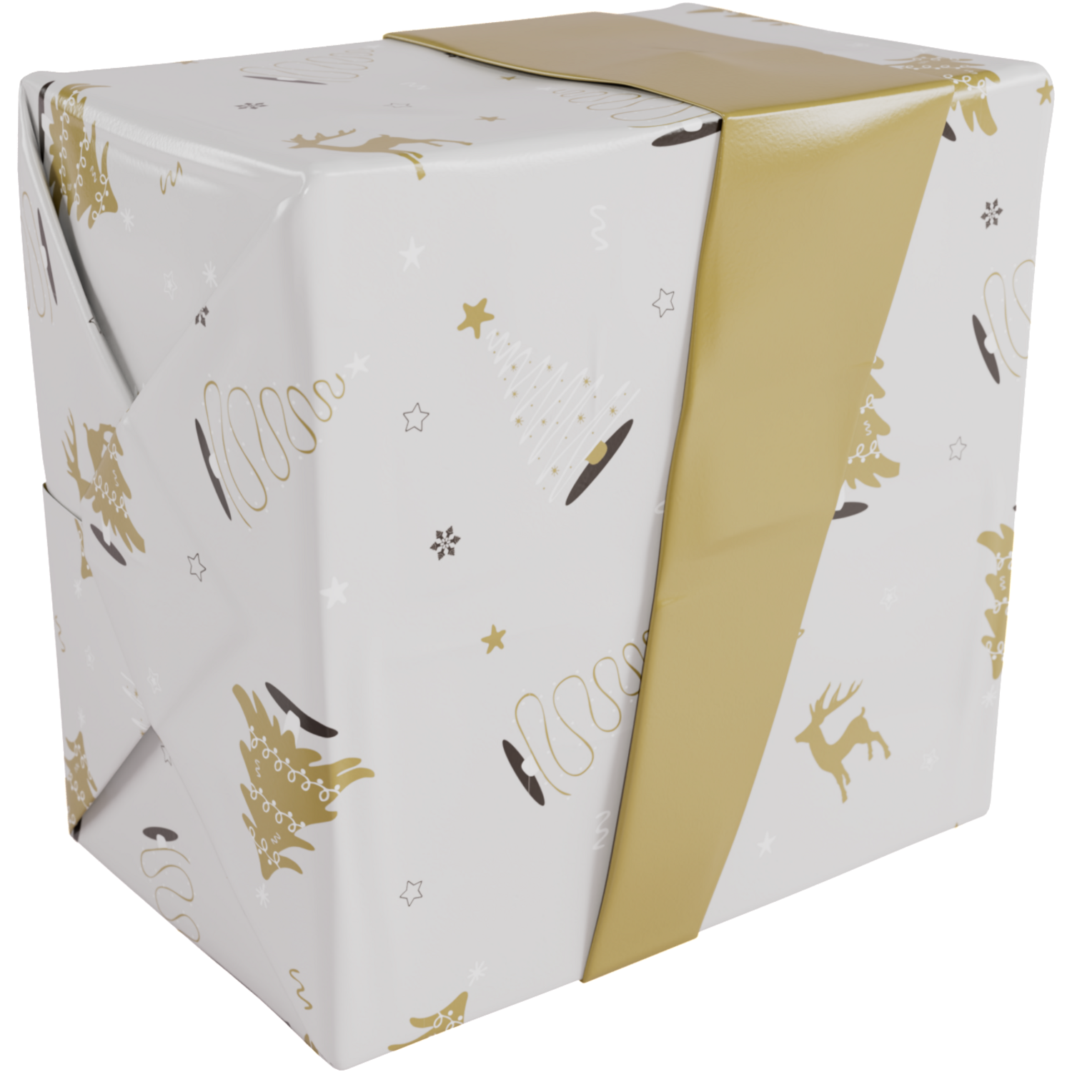 Cadeaupapier, 50cm, 200m, 80gr/m², Wonderful Time, grijs/goud