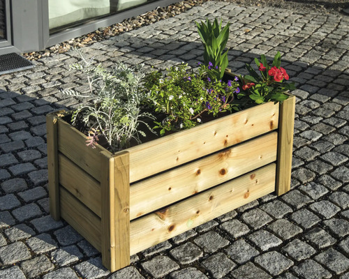Houten bloempot 80 x 40 x 40 cm naturel