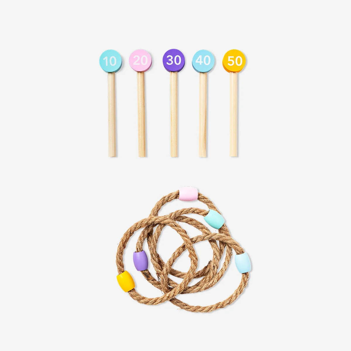 Ringkastespil med frugtdesign - 15 stk.