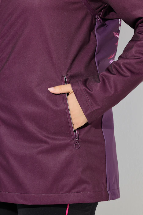 HYPRAR 2-in-1-Funktionsjacke, wasserabweisend, Kapuze, dunkle kirsche