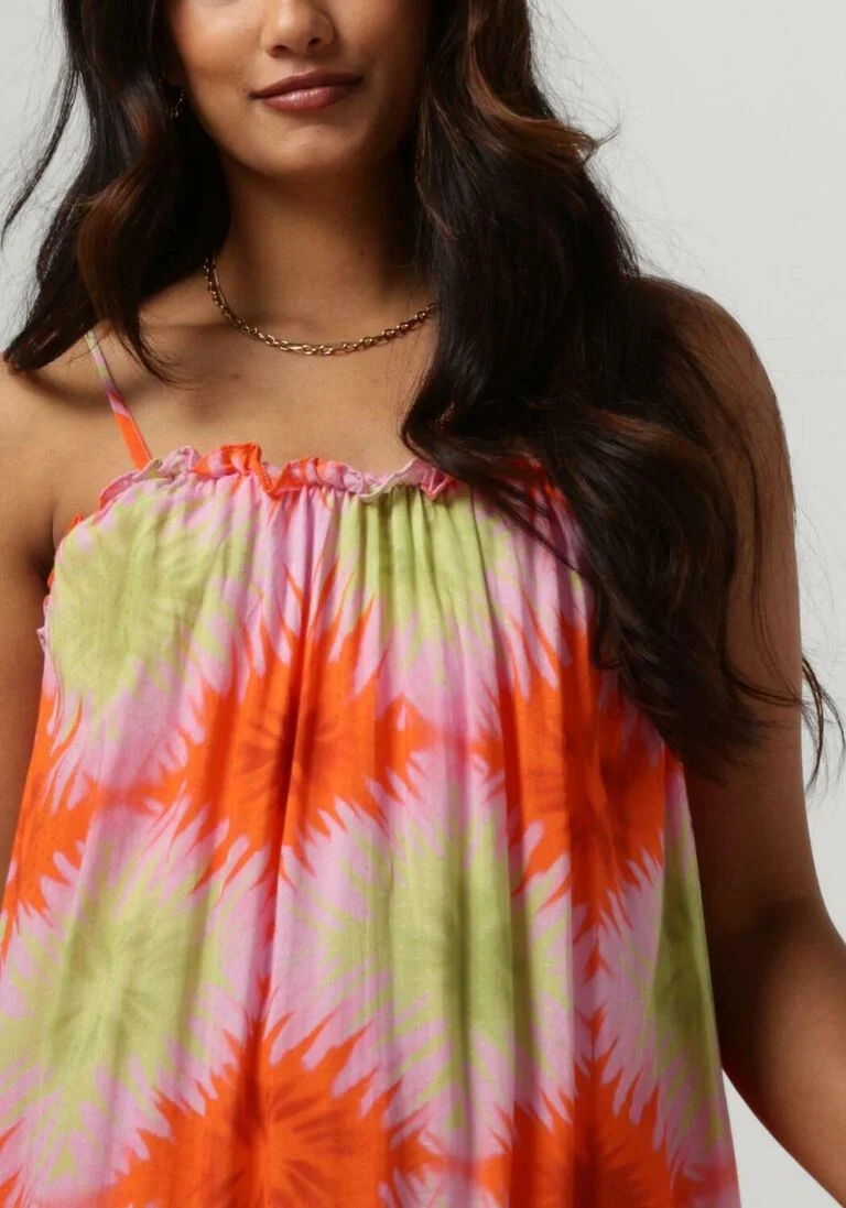 CIRCLE OF TRUST oranje circle of trust midi jurk jessy dress