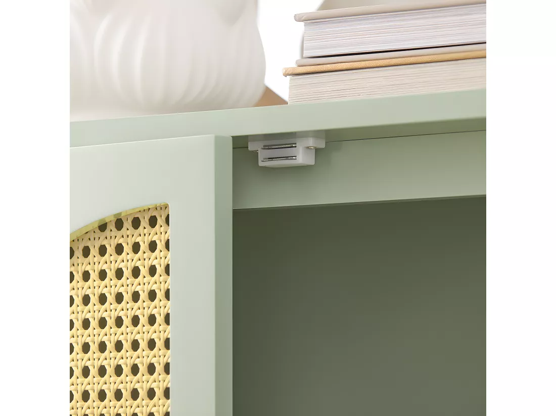 Meuble D'entrée, Meuble De Rangement, Armoire À Chaussures, Armoire Latérale, Buffet Vert, Fsb72-gr