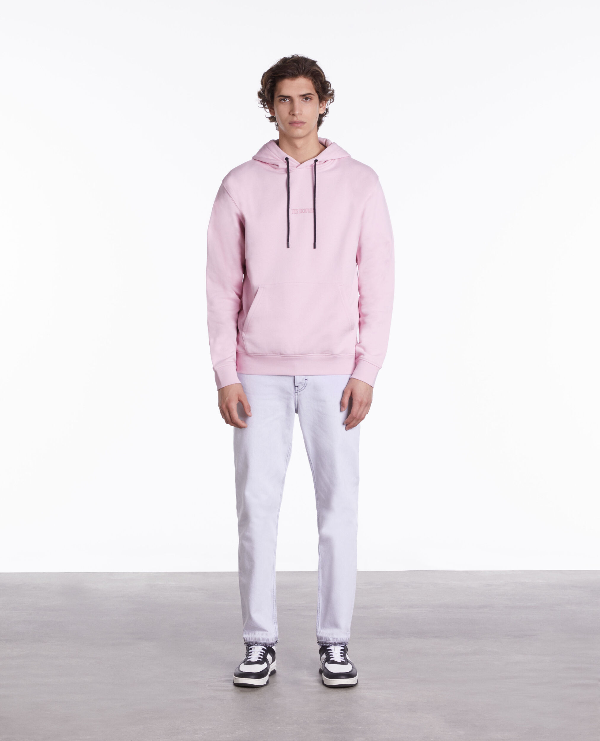 Sweatshirt à capuche rose avec logo