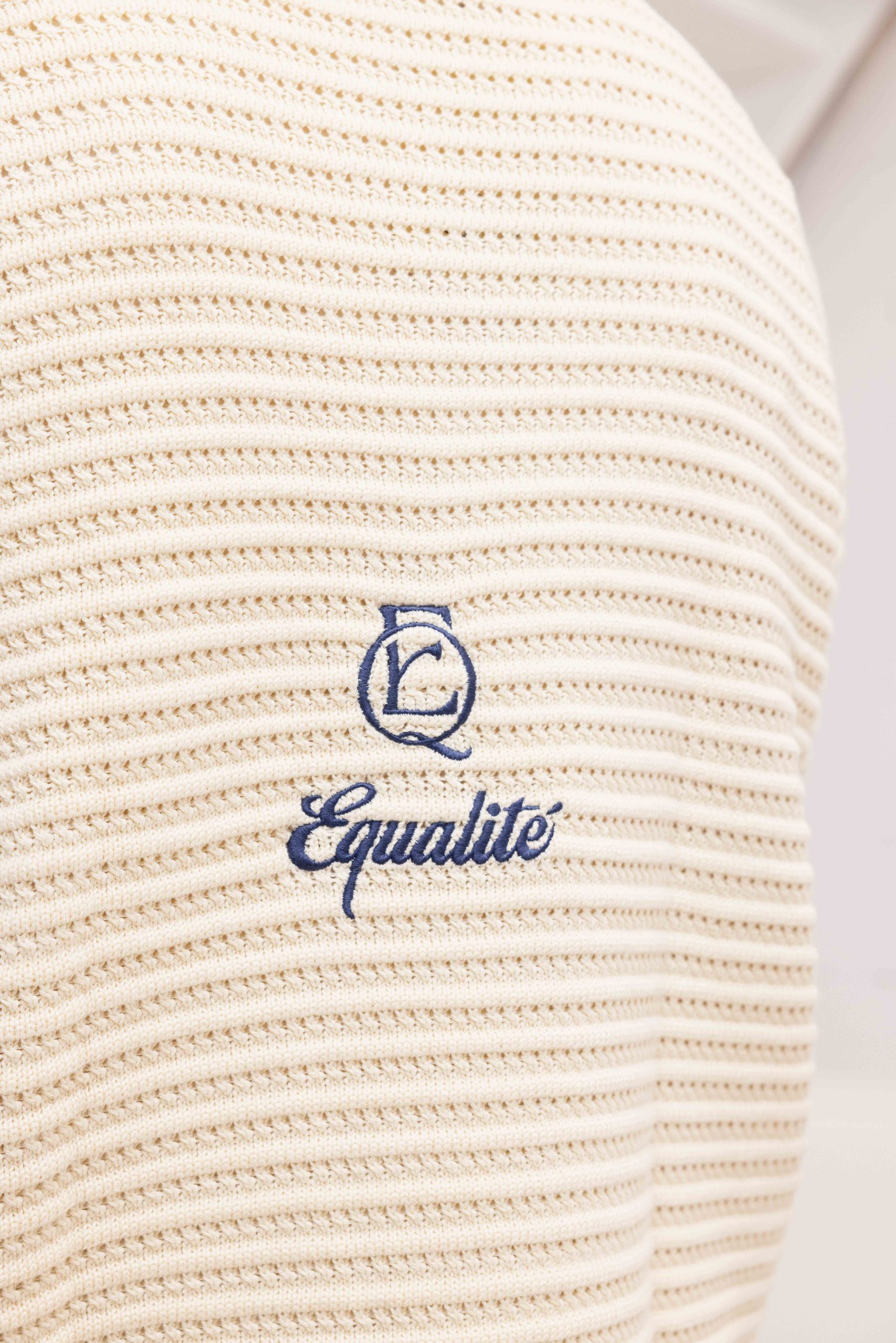 Equalité Heritage Rib Knit Polo Heren Gebroken Wit