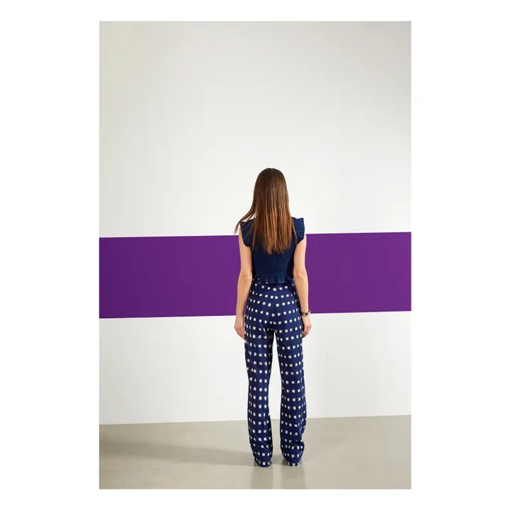 Maria de la Orden Pantalon Love Ikat | Bleu marine