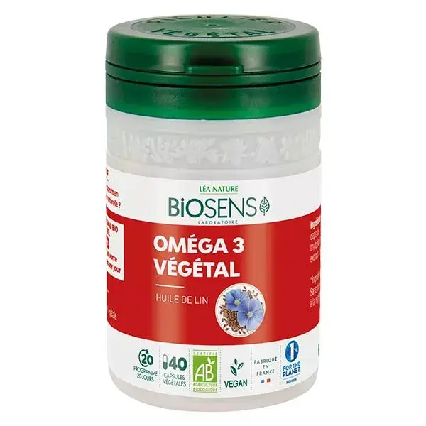 Biosens Ômega 3 Orgânico à Base de Plantas - 40 Cápsulas