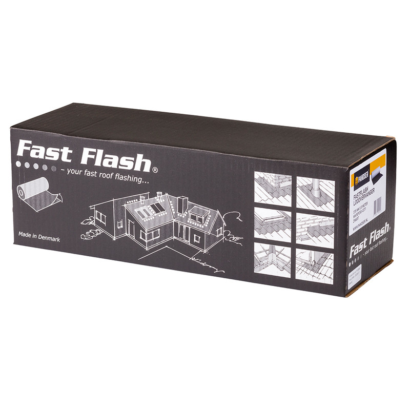 Fast Flash loodvervanger zelfklevend 370mm x 5m Zwart 1.85m2