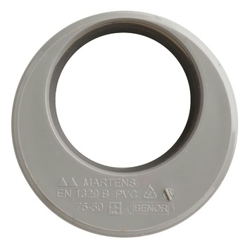 Martens verloopstuk PVC grijs 1x lijmverbinding 50x75 mm