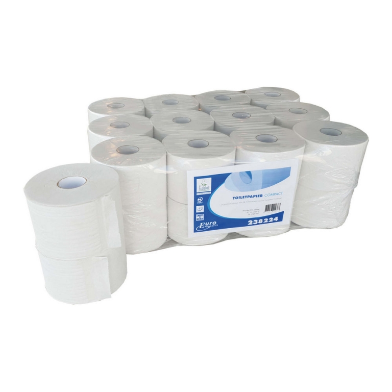 Euro Products | Toiletpapier | Compact 2-laags | Wit | 24 x 100 meter