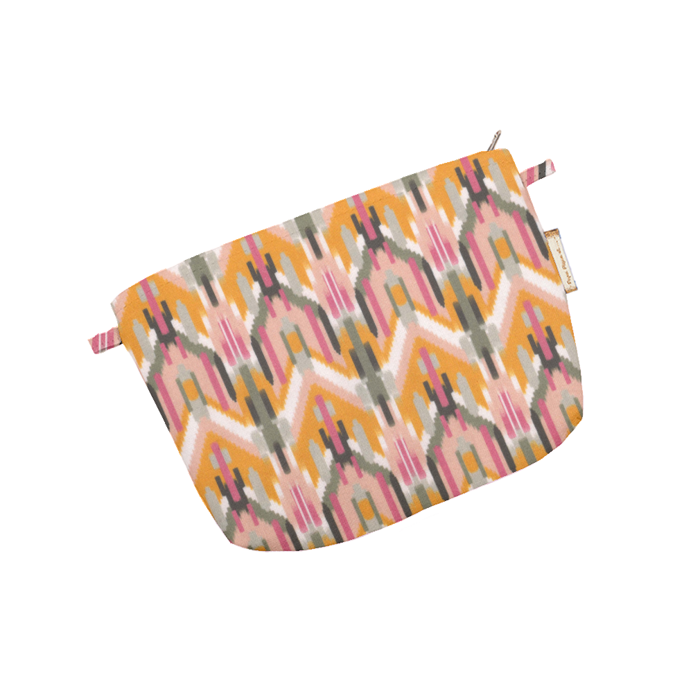 Mini Pochette Tissu Ikat Ocre