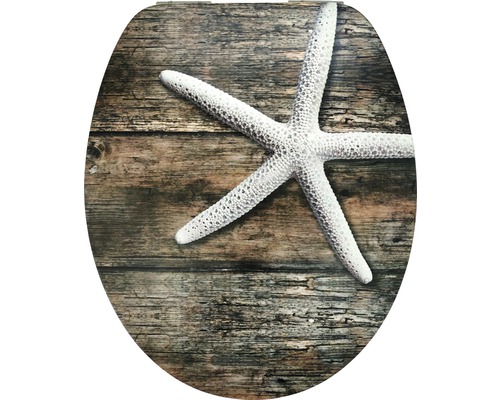 form&style toiletzitting MDF Sculptuur Seastar met soft-close mechanisme en eenvoudig afneembaar