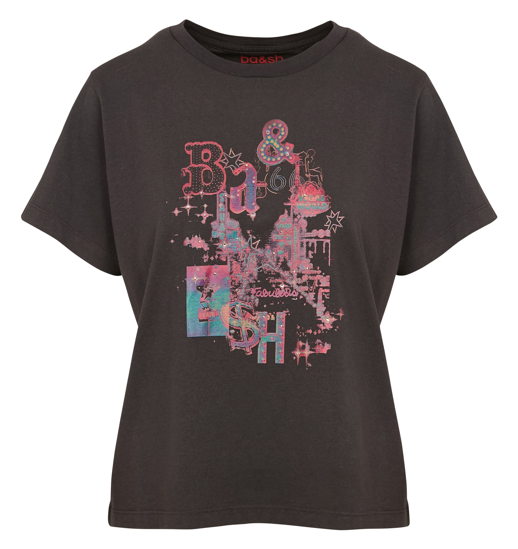ERAVE - Tee-shirt droit sérigraphié en coton | Gris